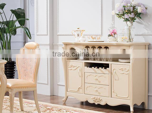 Concise solid wood two doors sideboard with drawers