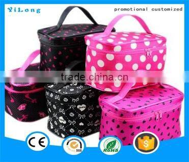 2016 High Quality travel cosmetic bag wholesale canvas cosmetic bag small round cosmetic bag