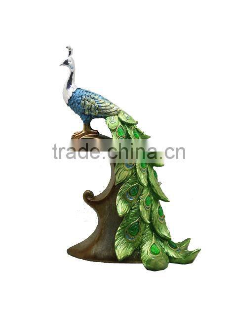 polyresin blue peacock home decorations gifts