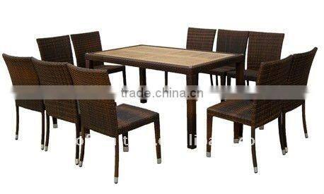 OUTDOOR ALUMINUM FRAME DINING TABLE 10 SEATER