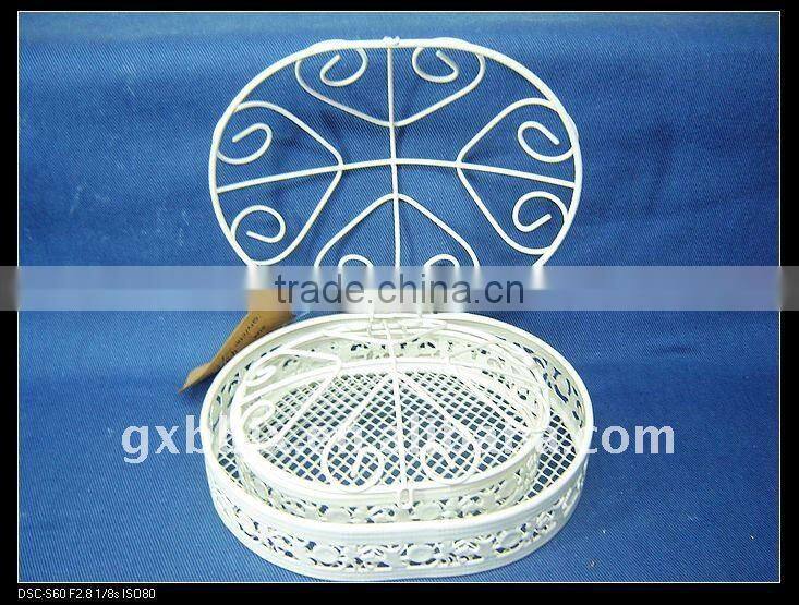 Creamywhite wire storage corrugated boxes set of two