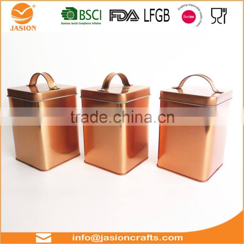 SET0653 set of 5 hot sale Europe golden printing kitchen bread tea coffee sugar biscuits storage set