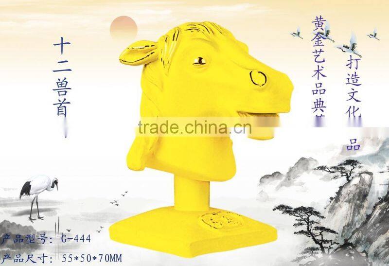 24k gold plated Chinese zodiac Rabbit Head