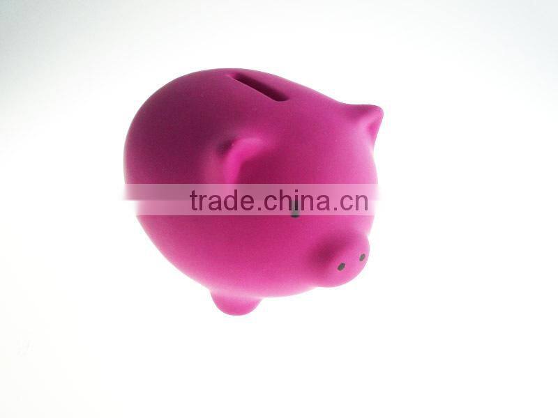 Porcelain Matte Pink Color Small Piggy Bank WS1043-24101