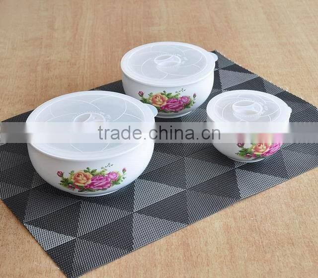 3pcs microwave bowl set,porcelain with decal