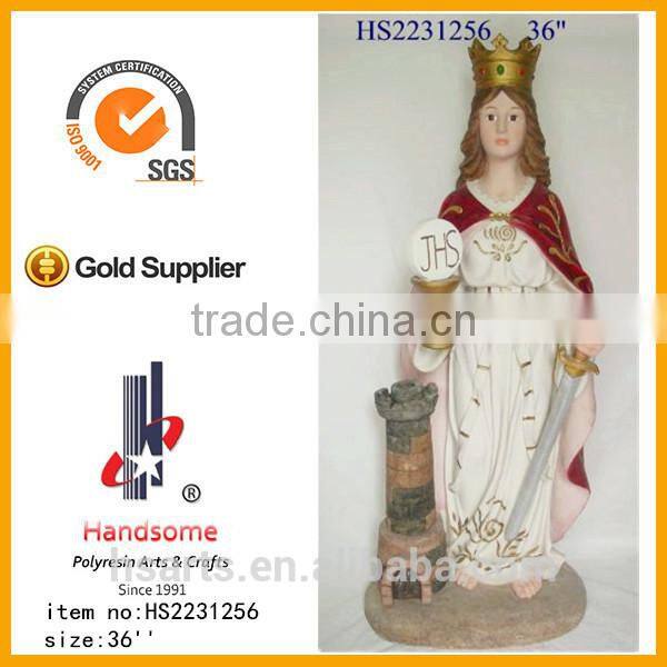 12"Resin religious items christian gift st. barbara figurine