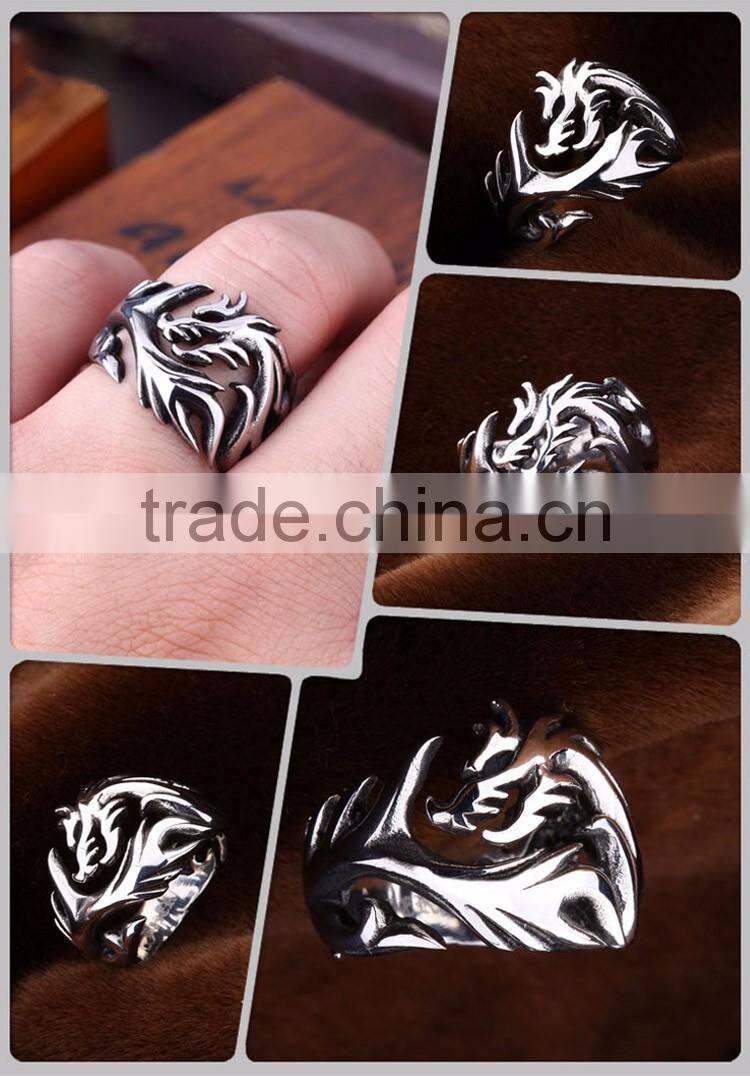 Personalized Ring 316 Stainless Steel Retro Jewellery Casting Dragon Ring for Men