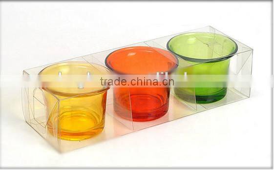 Colored glass candle holder