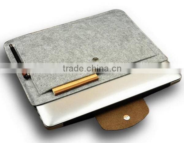Grey Durable Travel Portable Lightweight Felt Laptop Bag