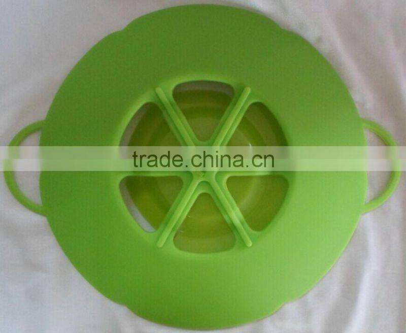 Hotsale FDA grade silicone pot cover spill stopper lid silicone pot cover lid with handle