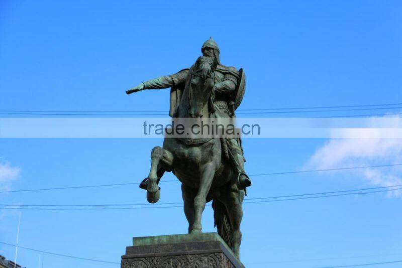 High quality life size knight on horse sculpture