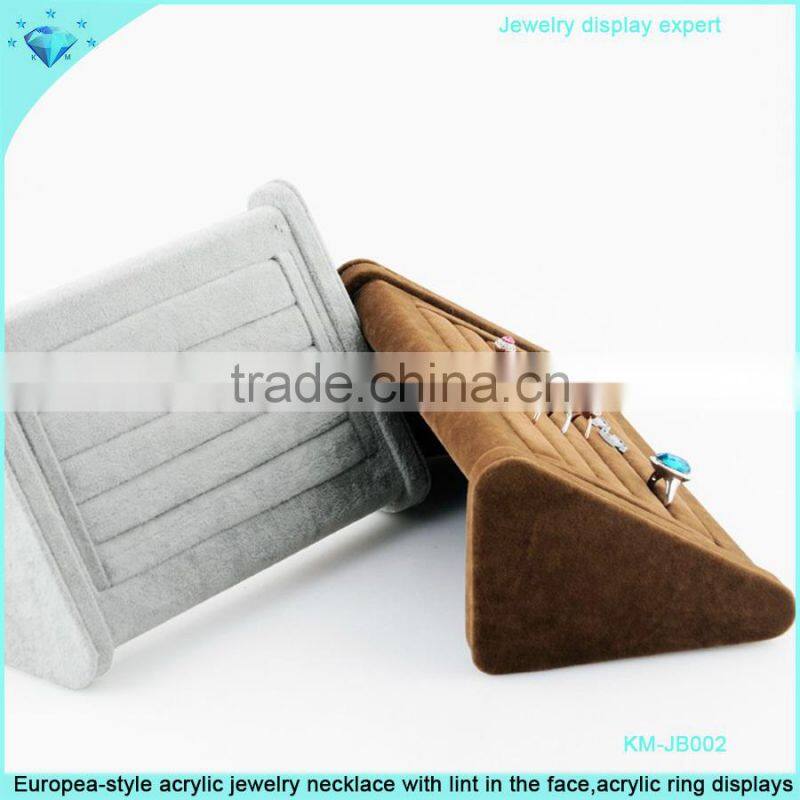 Customize grey lint necklace display tray with many grid