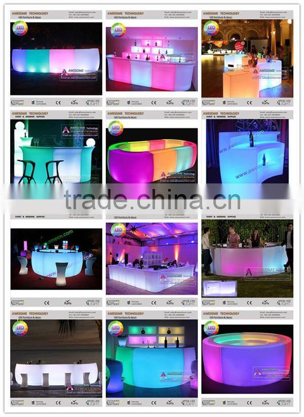 led lighting color changing L-shape bar counter for club reception (BC110)
