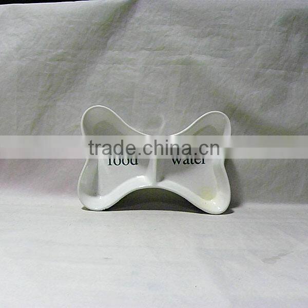 Ceramic Bone Shaped Dog Bowl
