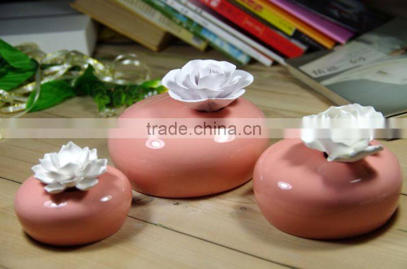 Handmade OEM aroma diffuser bottle aromatherapy ceramic flower fragrance diffuser