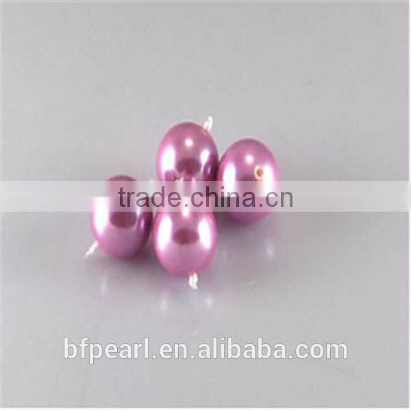 Half-drilled 10mm Lilac Round Shell Pearl Bead for Earrings or Pendent