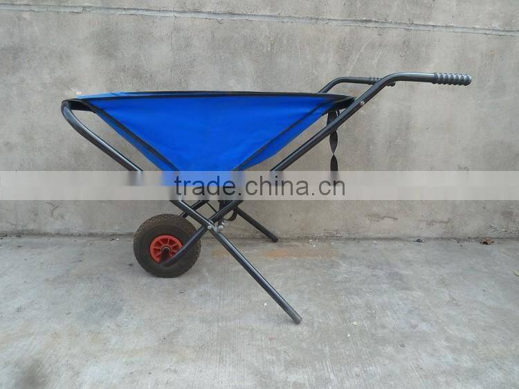 2016 hot selling foldable fabric sack wheel barrow used for lightweight stuff for export