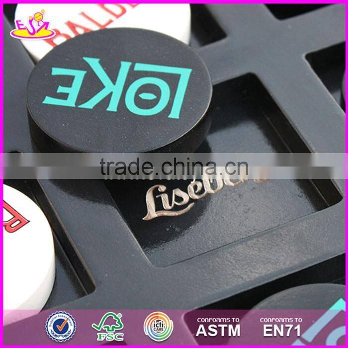 2017 New design funny kids toy wooden tic tac toe game W01B037