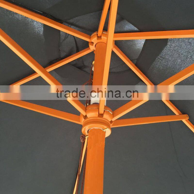 High Quality 210g/m2 Fabric One Long Pole Outdoor Patio Table Wooden Umbrella