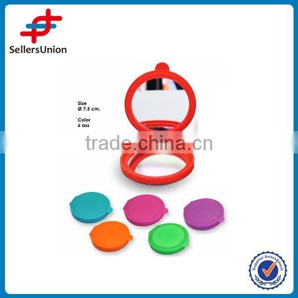 2015 latest silicone mirror, colored cosmetic mirror for girls, easy taking mirror
