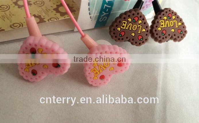 high quality popular loving heart style In-Ear Stereo Earbuds,earphones