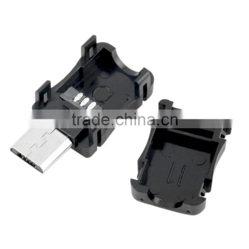 10pcs Worldwide 5 Pin T Port Male Micro USB Plug Socket Connector + Plastic Cover for DIY