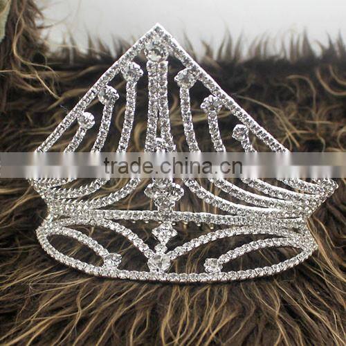 Silver Plated Alloy Rhinestone Fashion Accessories Wedding Hair Crown H172-083
