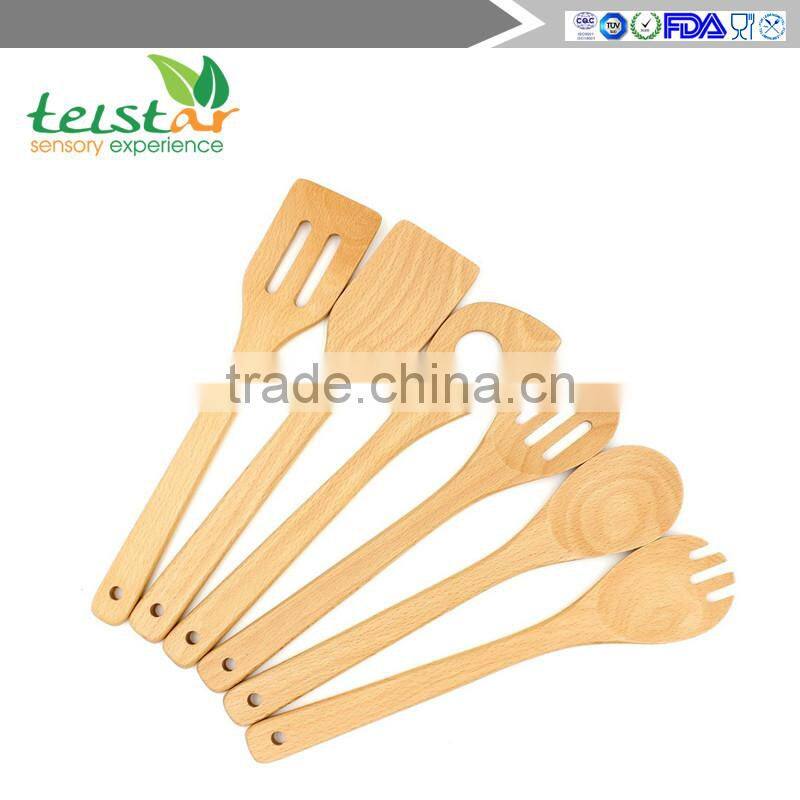 Solid Wood Cooking Spoons and Spatulas Non Stick Wooden Spoon Set Cooking Utensil Set