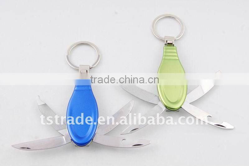 2014 Mini Multi Cute design LED metal utility keychain gift knife K804