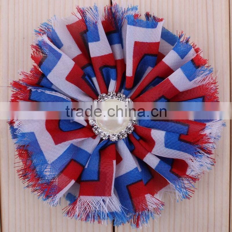 fraying chiffon flower clip for kids hair accessories