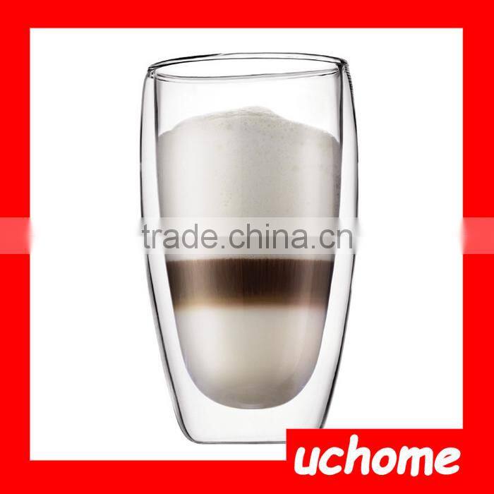 UCHOME Fancy Handmade Creative Borosilicate Glass Cappuccino Coffe Cup