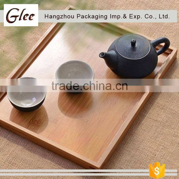 Popular pretty hot Sale Rectangle Shape Bamboo Serving Tray In Tea House