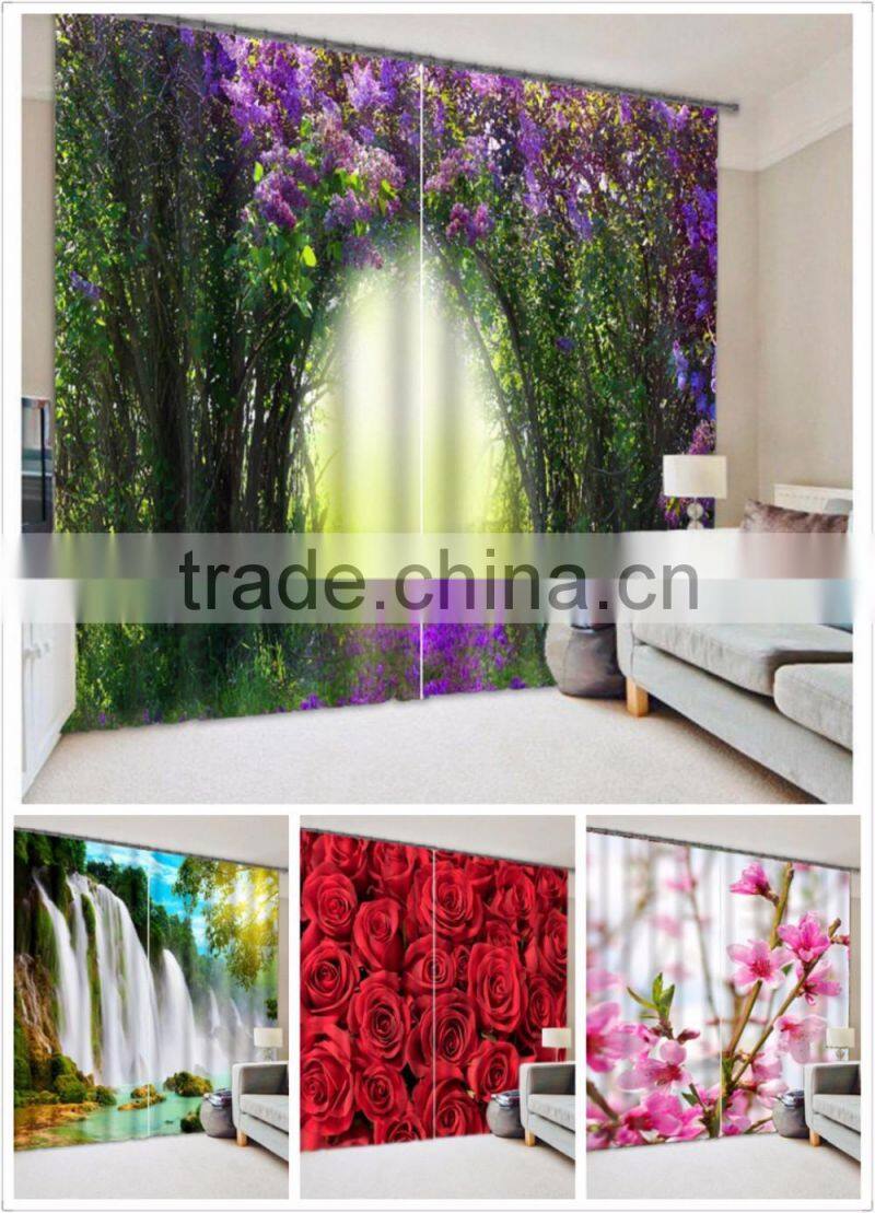 3D fabric customized photo printed curtian simple design blackout bedroom living room curtains