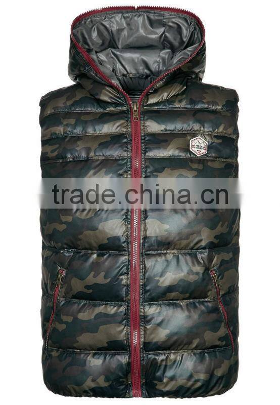 ALIKE 2014 new design camo cotton fill waistcaot for men , camo waistcoat