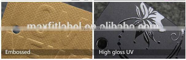 2016 custom high quality hang tags with spot UV logo