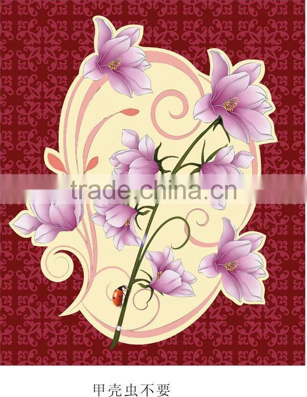 super soft 3D floral & plant screen stamped micro plush mink royal blanket