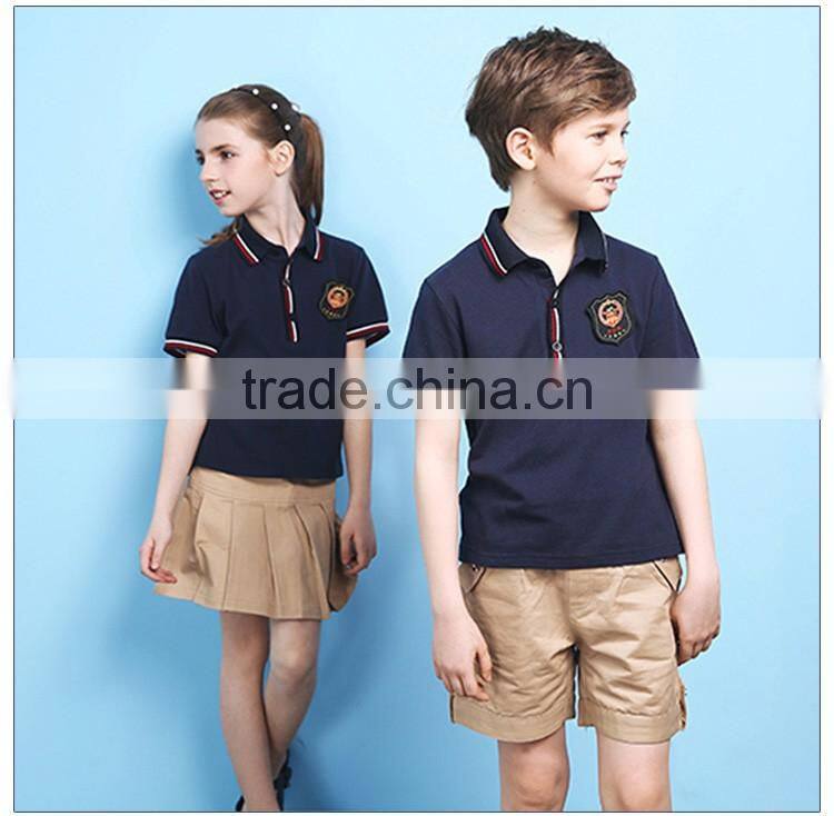 Summer Short Sleeve Kids Polo School Uniform Latest Designs