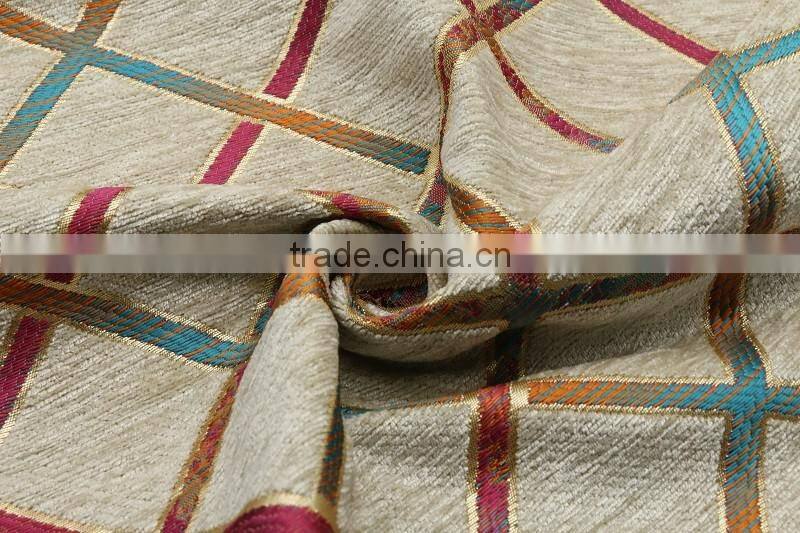 Yard Dyed Jacquard woven 80% polyester 20% Metalic Microfiber