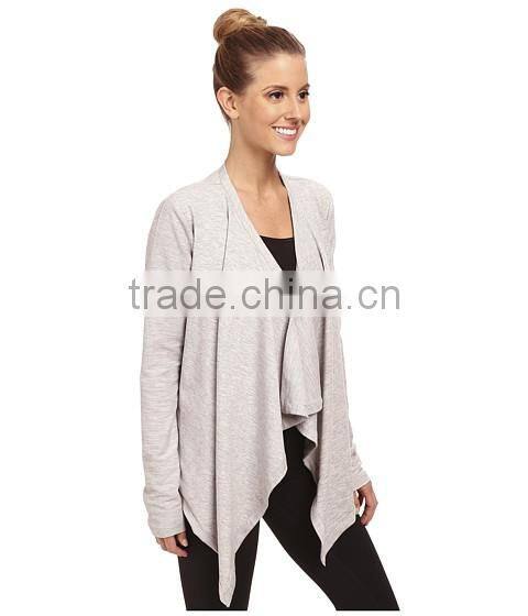 2016 spring open french terry fabric thin coats and jackets for women