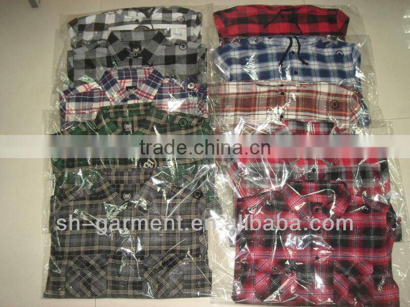 Men's red/black multi color check flannel shirt