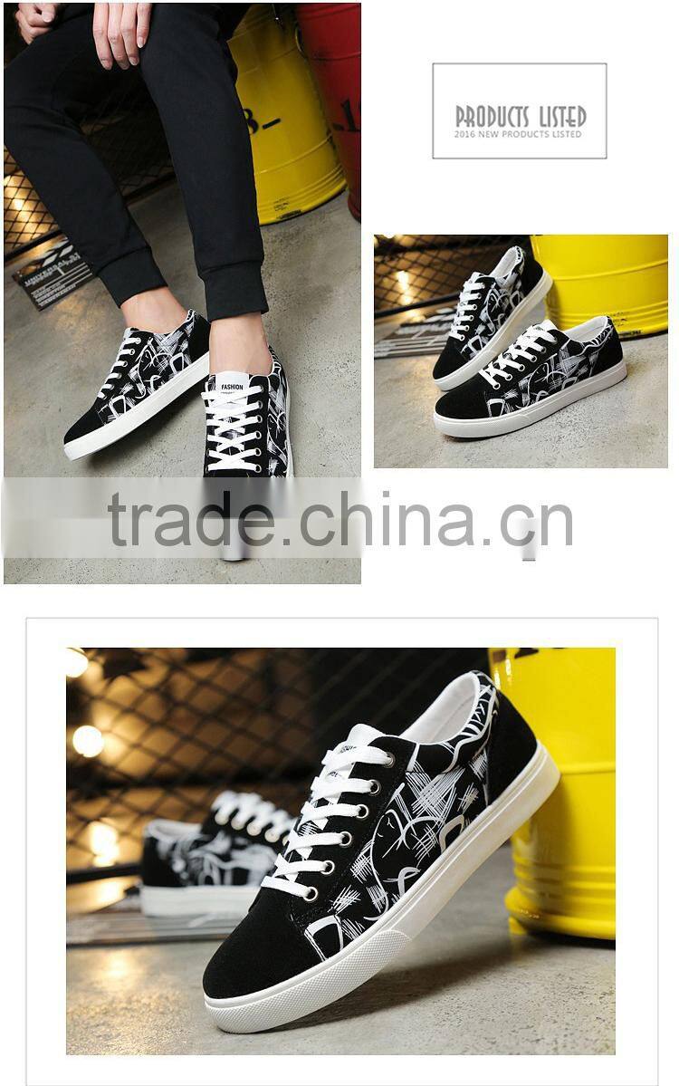 White rubber soled man comfortable casual canvas shoes