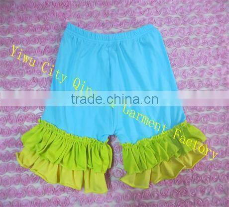 Newest Baby Double Ruffle Short Design Super Soft Cotton Kids Orange and Black Trouse Toddler Girls Halloween Outfit