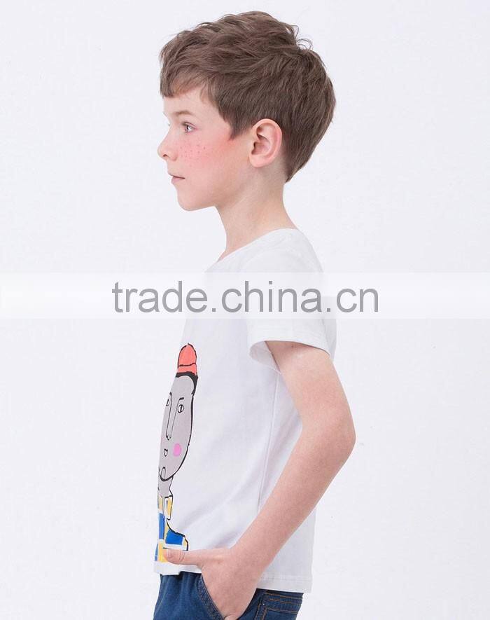 Comfort lovely printed o-neck kids tshirt wholesale