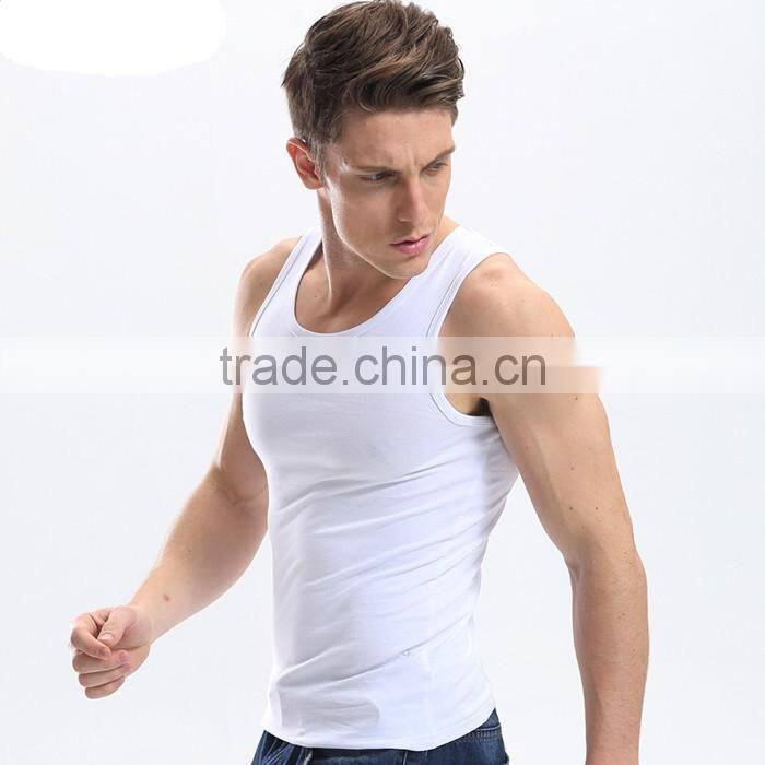 Classic slim fit custom mens gym vest