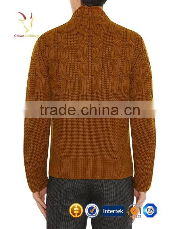 Korea Style Cable Knit Mens Turtle Neck Sweater