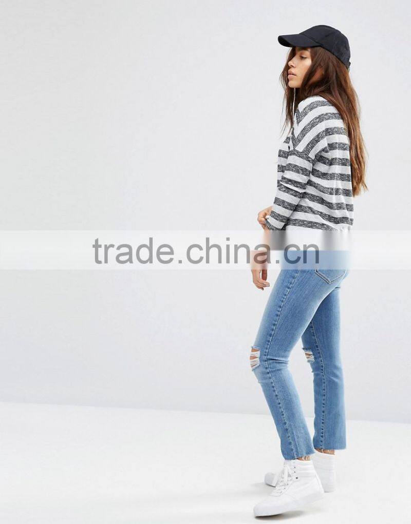 Textured Stripe Rib custom t shirt wholesale china