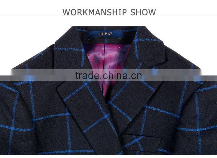 ELPA fancy fashion slimming check designer 3 piece boys wholesale suits