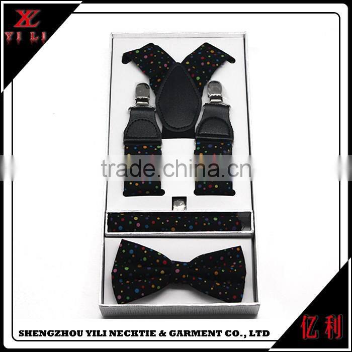 Portable new design cheap men gifts suspender bowtie