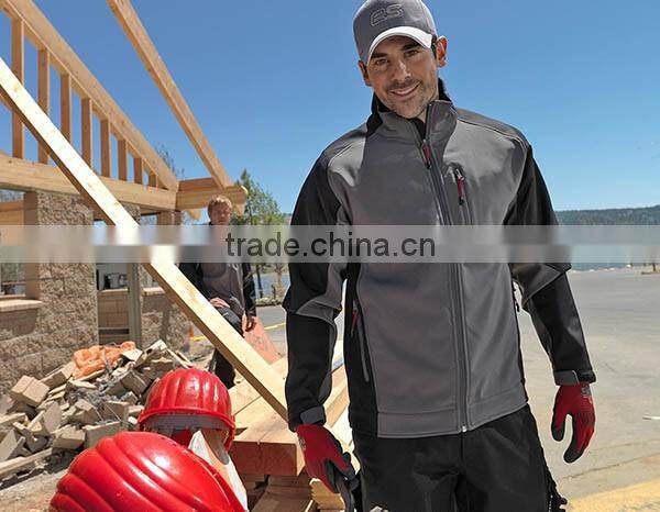 Mens black Work oem softshell jacket with fleece lining