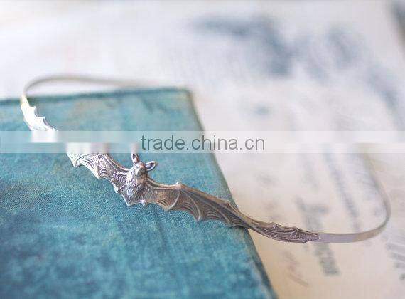 Bat headband vampire silver head piece goth Halloween hair accessory